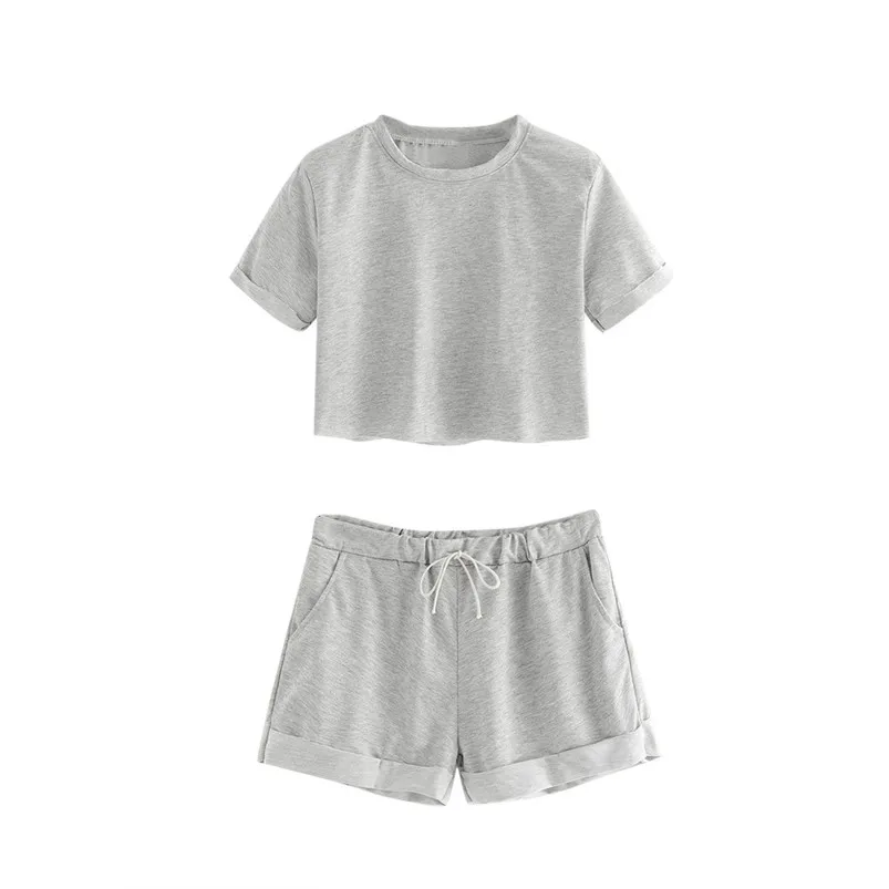 two piece set tracksuit for women Casual Tracksuit Sweatshirt Pants Sets Sport short Sleeve Wear Casual Suit women sets D19 (6)