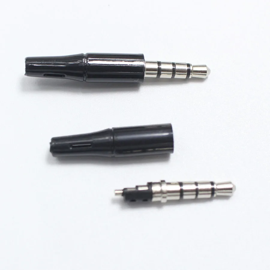 10pcs 흰색과 검정색 3.5mm 스테레오 헤드셋 플러그 4 극 3 극 3.5 오디오 플러그 잭 어댑터 커넥터 아이폰 용
