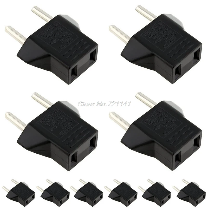 

10PCS US USA To EU Euro Europe AC Power Plug Converter Travel Adapter Charger