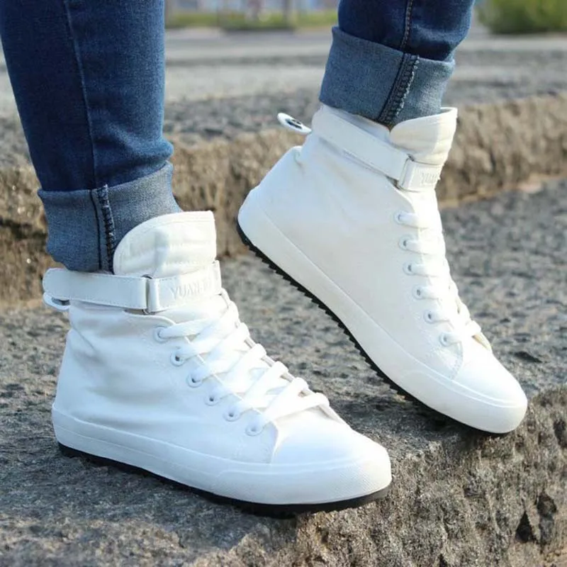 New Spring/Autumn Men Casual Shoes Breathable Black High Top Lace Up Canvas Shoes Men Espadrilles Fashion White Men's Flat Shoes New Spring/Autumn Men Casual Shoes Breathable Black High Top Lace Up Canvas Shoes Men Espadrilles Fashion White Men's Flat Shoes