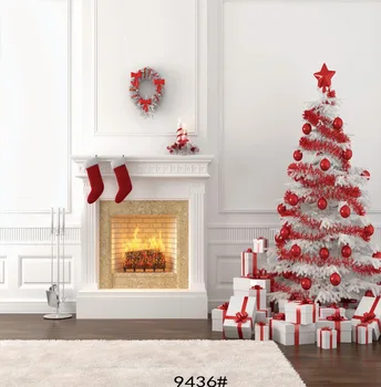 

Christmas tree interior backdrops backdrop photography photo studio background vinyl 10x10ft Achtergronden voor fotostudio