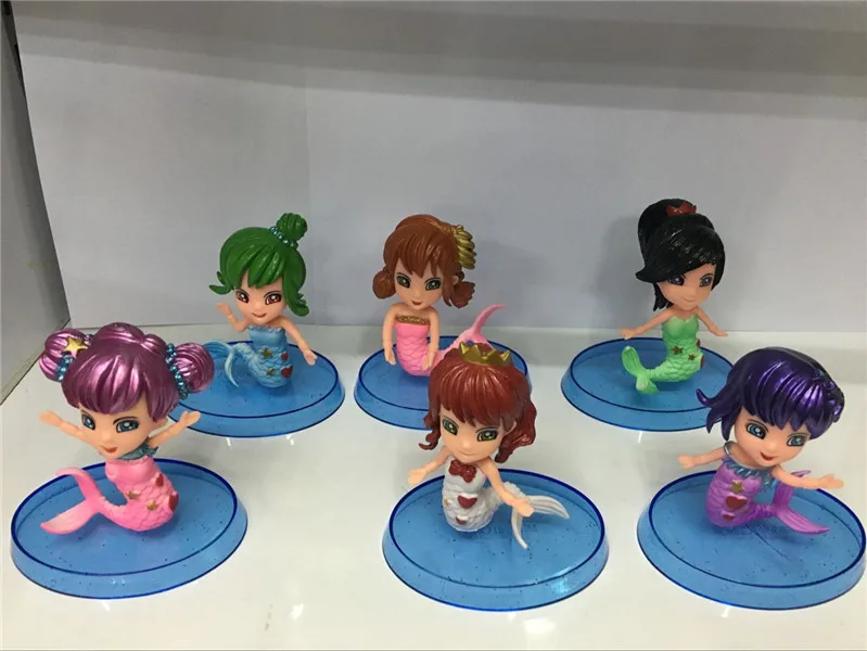 New 6pcs/set 7cm Pretty The Little Mermaid Toys Mermaid Dolls Girls