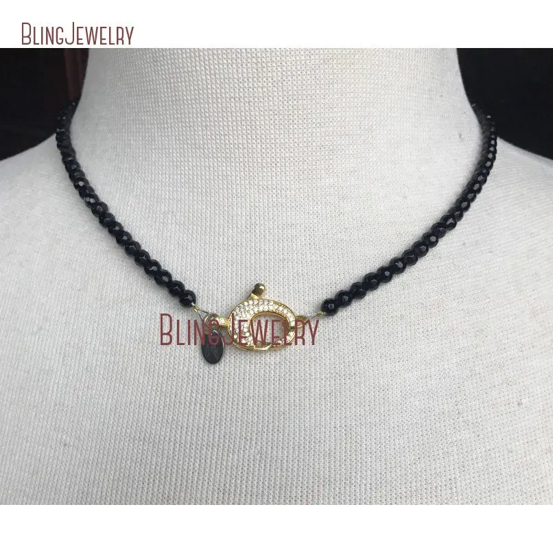 20181011-NM18371-rose gold gold and gunmetal pave crystal clasp choker with pyrite plated beaded hematite and black jade necklace_1