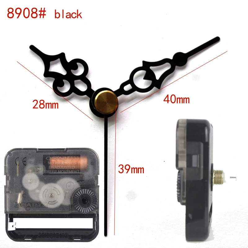 

Ostar F333 Silent Movement Plastic quartz clock mechanism with 8908# black short hands Clock Accessory Quartz DIY Clock kits