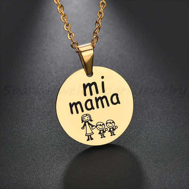 Spark Mi Mama семейное ожерелье для мальчиков ожерелья с подвеской из нержавеющей