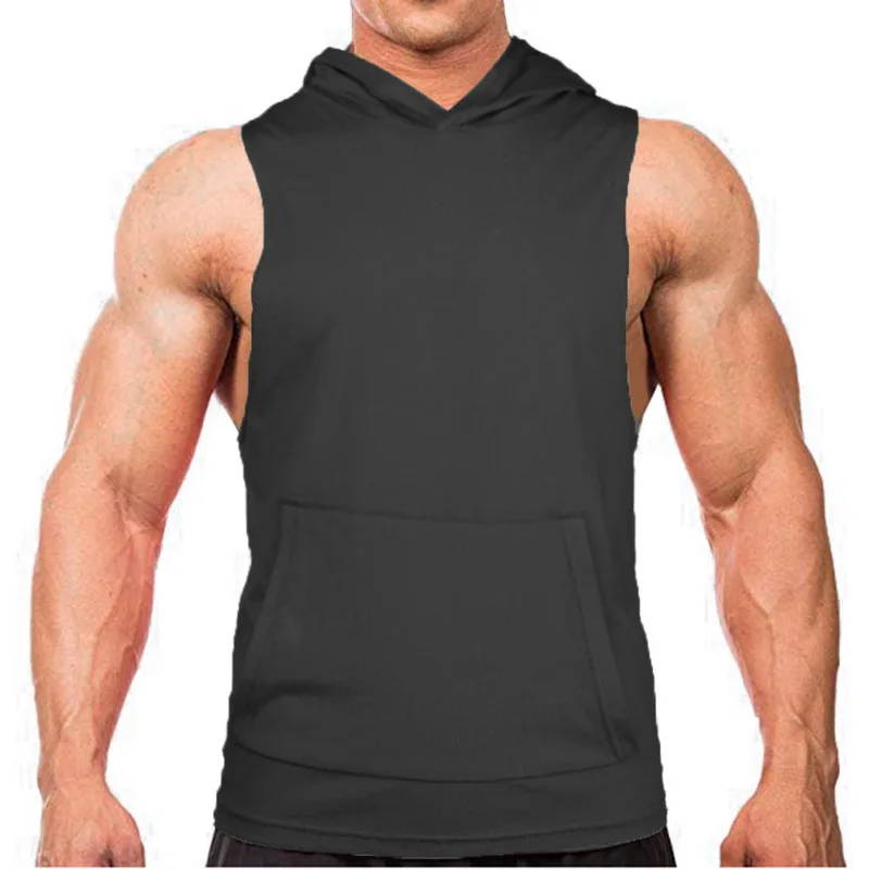 

LASPERAL Bodybuilding Tank Top Men Fashion Solid Fitness Gyms Undershirt Top Casual Workout Sexy Sleeveless Hoodies Vest 2019