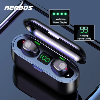 

AERBOS Mini Twins Wireless Earphones Bluetooth 5.0 Stereo Headset Sport Headphone In-Ear Earbuds With Charging for Smartphone
