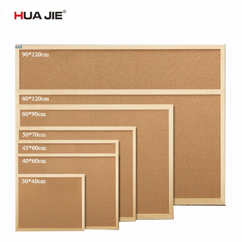 

HUA JIE Eco Cork Notice Board Create Your Very own Bulletin 45*60cm Pin Boards with Wood Frame for Photo Drawing Message Memo