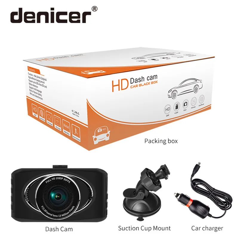 Denicer Car Cvr камера видеокамера 1280x720P Dashcam Автомобильный регистратор Dvr 100 градусов