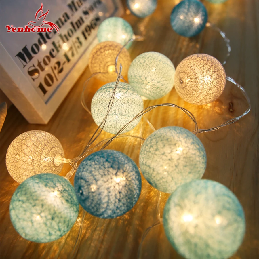 

Cotton Ball LED Strip Light 3M 20 LED String Christmas Lights Outdoor Fairy Holiday Lighting Garland Baby Night Lights For Kids