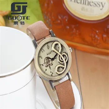 

Quartz Watch Man's Wristwatch Musical Note Music Pattern watch Leather Band Quartz Analog Wrist Watch Drop. 3.27