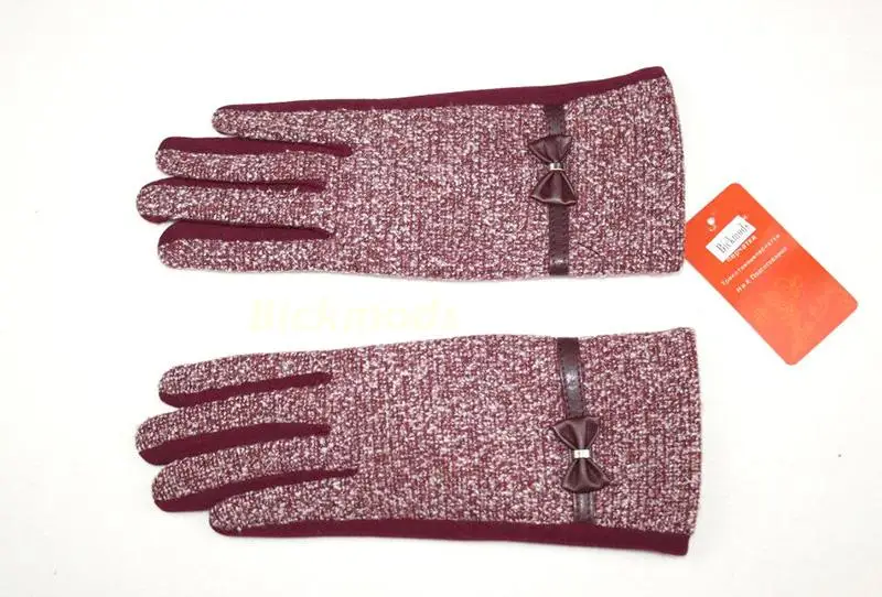 Вязаные перчатки женские хлопковые короткие стильные снежинки ткань плюс бархат осень и зима теплые перчатки для пальцев