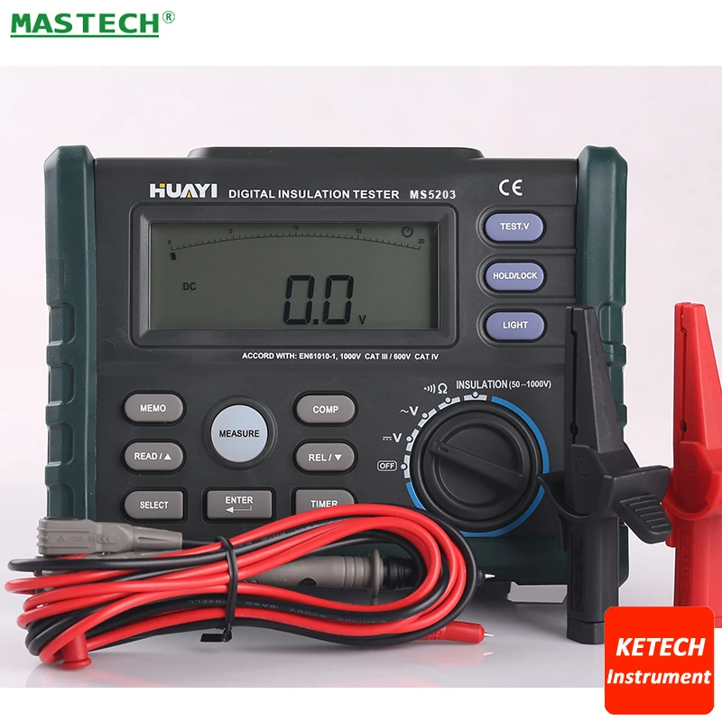 

Digital Insulation Resistance Meter Tester Multimeter 10G 1000V MASTECH MS5209