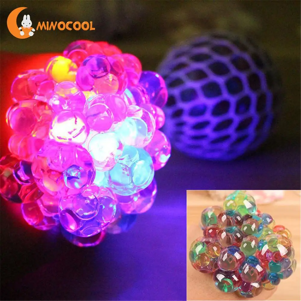 

Flash Glowing Squishy Mesh Grape Ball Luminous Grape Ball Anti Stress Reliever ToysSqueeze Squishy Crystal Clear Grape Balls