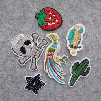 

cartoon patterned patches hot melt adhesive applique embroidery patch stripes DIY clothing accessory patch C5655-C566254