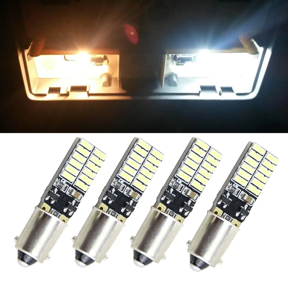 4 шт. Автомобильные светодиодные лампы BA9S T4W H6W 4014 24SMD 8 Вт Сигнальная лампа 