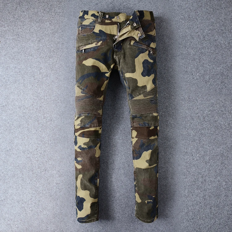 designer camo jeans