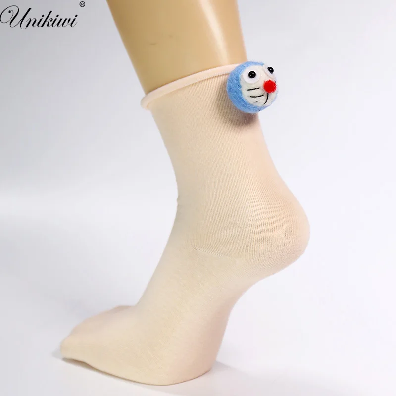 UNIKIWI. Kawaii/женские носки с мультяшными животными. Повседневные фетровые Носки ярких цветов по щиколотку. Милые носки для девочек и женщин, hosen2 цвета