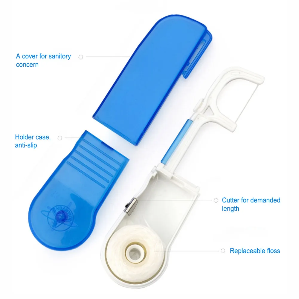 30 метров зубная нить встроенная катушка воска Замена провода стоматологические зубочистки межзубной шунт щеток