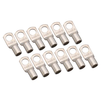 

Mayitr 12pcs Bolt Hole Copper Cable Lugs Battery Terminals set Wire Terminals Connector 25-8mm 3AWG 5/16"