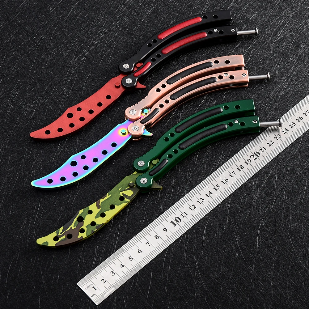 No Edge CS GO Karambit Folding Knife Butterfly Fade Colorful Color Game