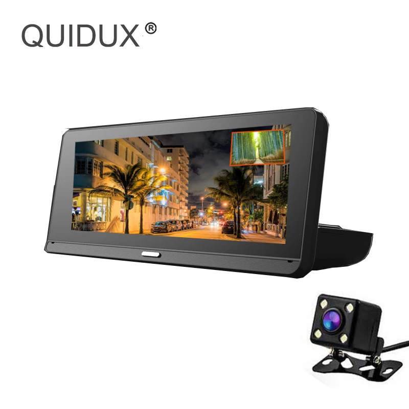 Автомобильный видеорегистратор QUIDUX 8 0 &quotс сенсорным экраном gps навигацией FHD 1080 P