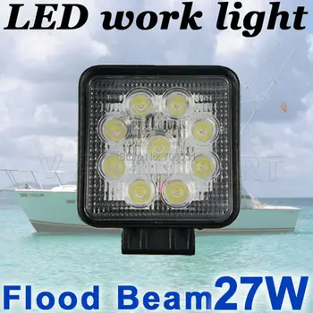 

Tkeapl THTMH 1X 27W Square LED work Lamp Light Flood Beam Truck Trailer Off Road Marine SUV