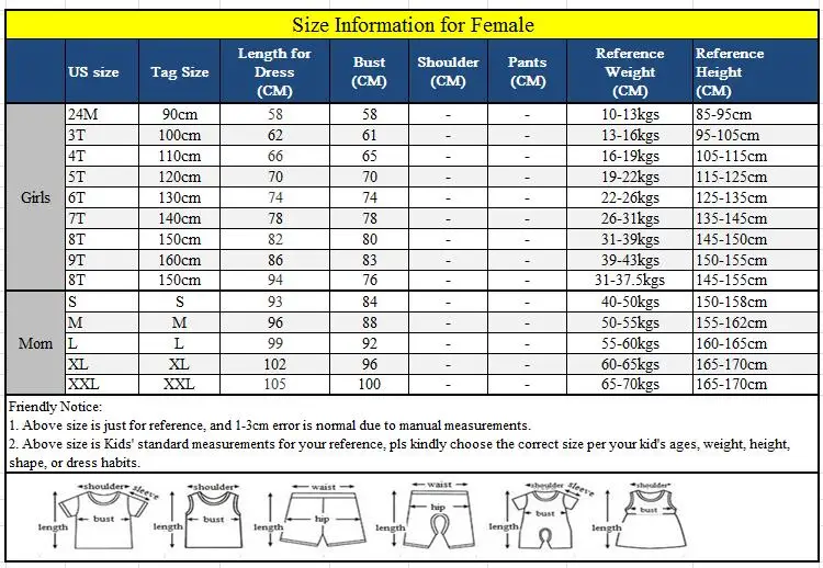 size for female