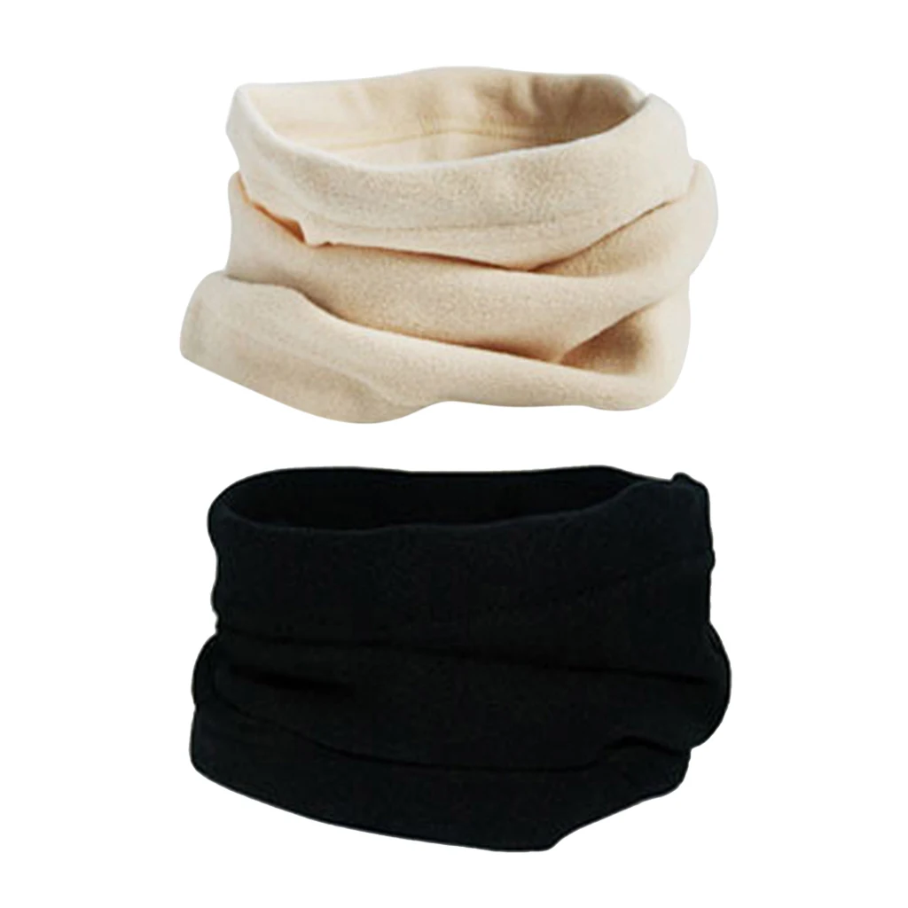 Pack of 2pcs Men Women Polar Fleece Neck Warmer Comfy Snood Scarf Ski Motorbike Masks
