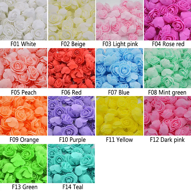 100heads Mini PE Foam Roses artificial Flowers for Wedding Home Handmade Flower Wreath Decorations Teddy bear of Rose flower