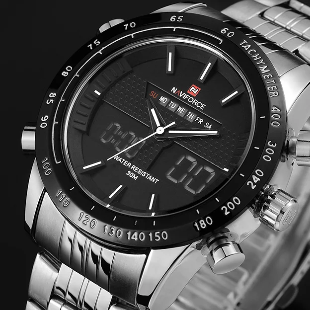 NAVIFORCE Luxury brand Full Steel Watch Men LED Sports Army Military Watches Men s Quartz Analog