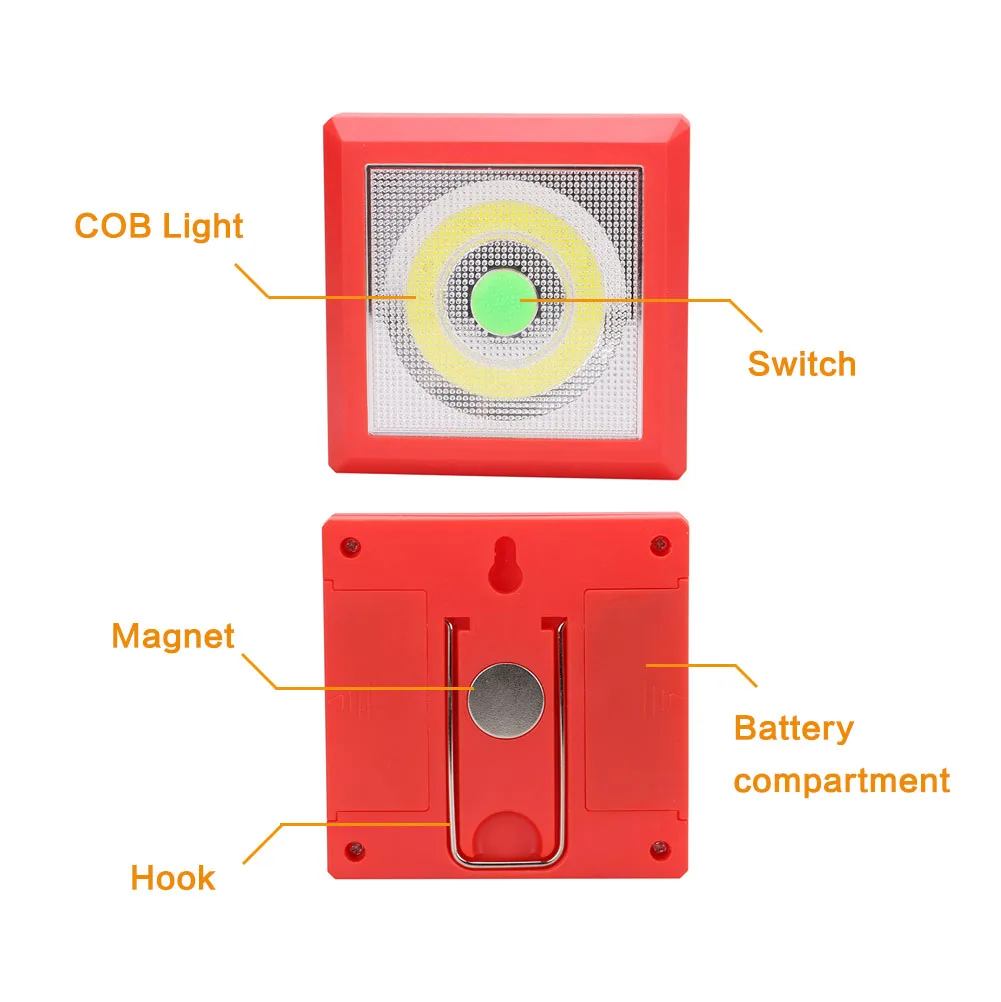 1 Режим COB светодиодный работы вспышки светильник для ремонта автомобиля фонарь инспекции светильник с магнитный крючок рабочий светильник для Кемпинг Фонарь использует 4 AAA