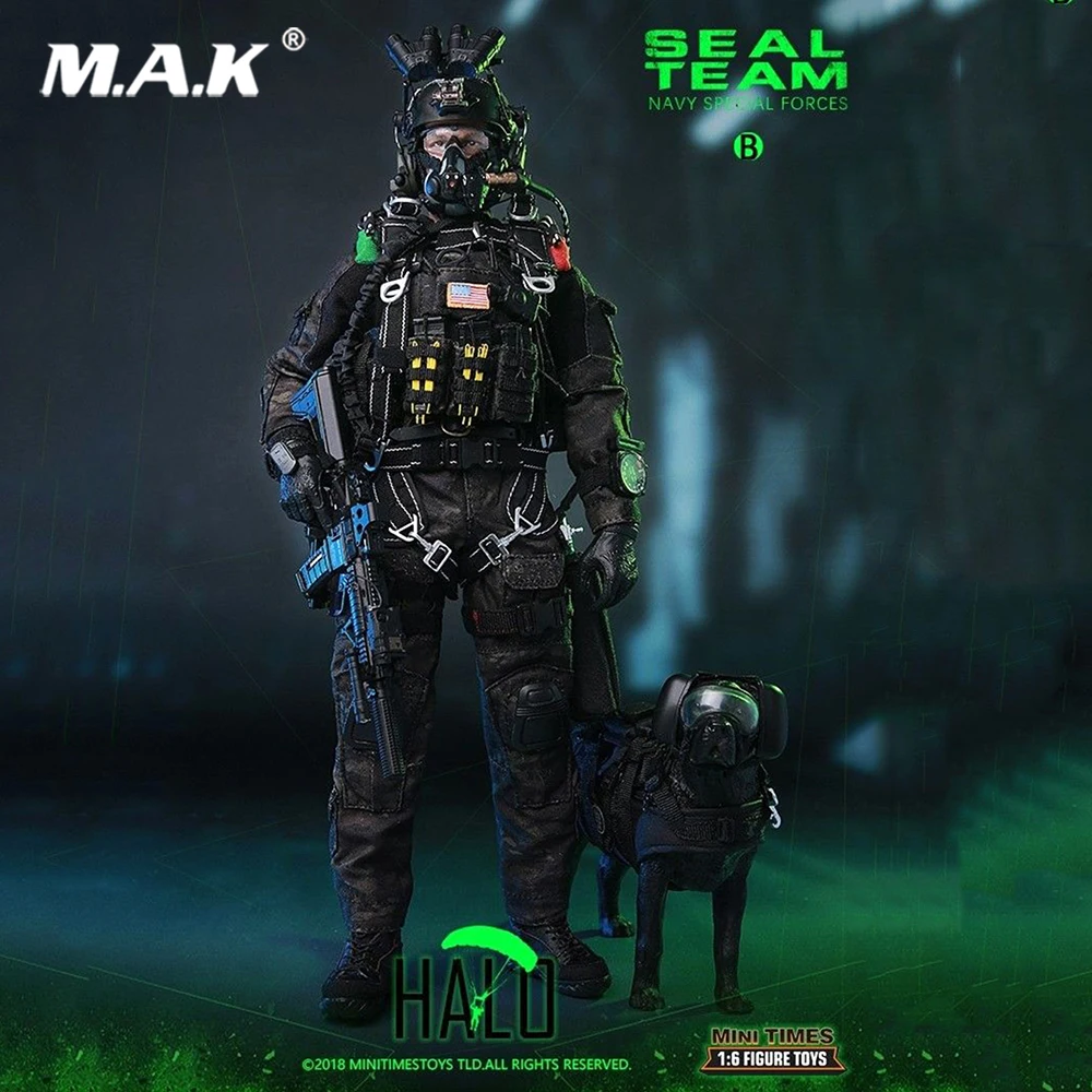 

Full set with police dog mini times toys M013 1/6 Navy Special Forces Seal Team B Figure Full Set Collection Doll Toys Gift