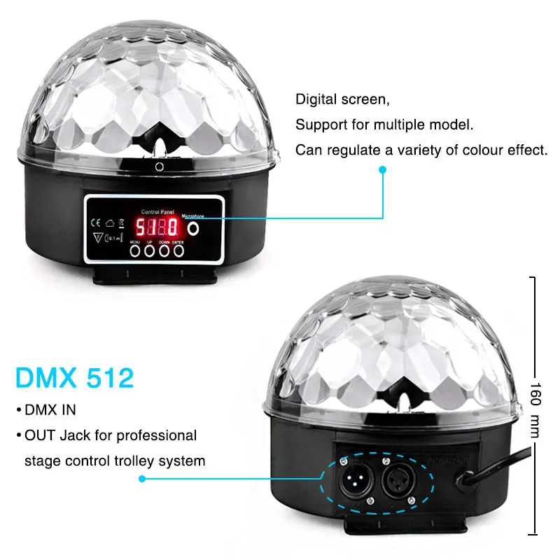 9 цветов светодиодный светильник для дискотеки волшебный шар DMX 512 лазерный Lumiere RGB