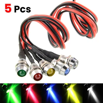 

5pcs 12V Volt Car Boat LED Indicator Light Dash Dashboard Panel Warning Light Lamp Car Boat Working PC Power Waterproof Lamp