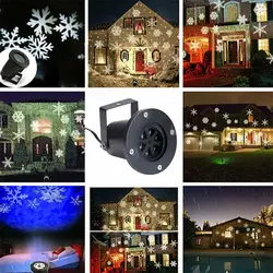 Открытый свет этапа Водонепроницаемый перемещение Снежинка лазерный проектор лампы для рождественской вечеринки сад пейзаж Декор