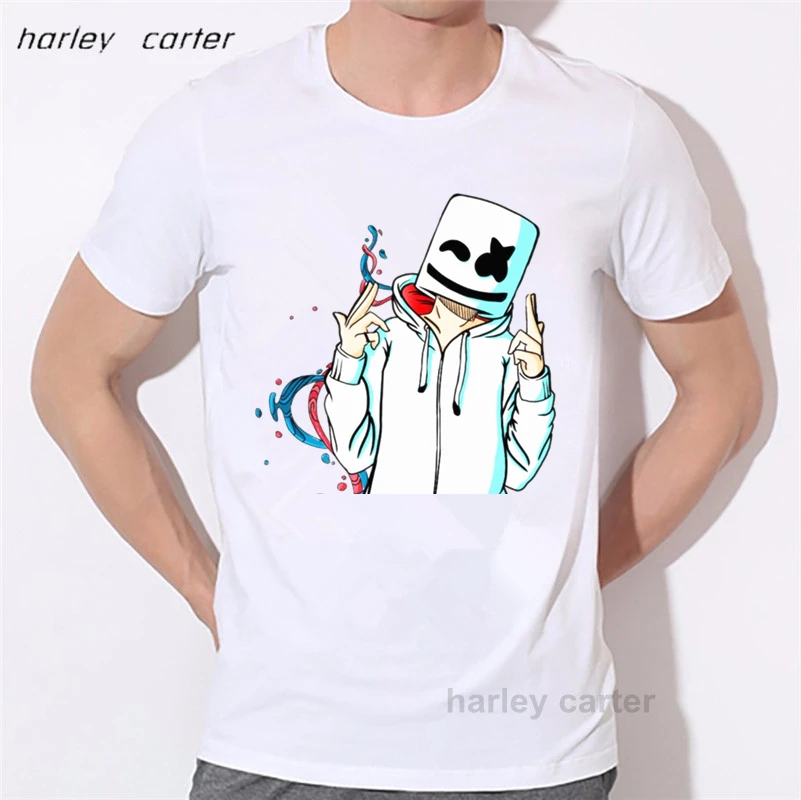 

The New T-Shirts DJ Marshmello Face Men/Women Summer Fashion T-Shirts Sally Face Hip Hop Short Music Tops HCP6061