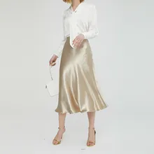 Женская юбка, Женская Блестящая сатиновая юбка, простая блестящая ПВХ юбка с эффектом мокрого вида, модные вечерние офисные юбки, одноцветные металлические юбки с высокой талией