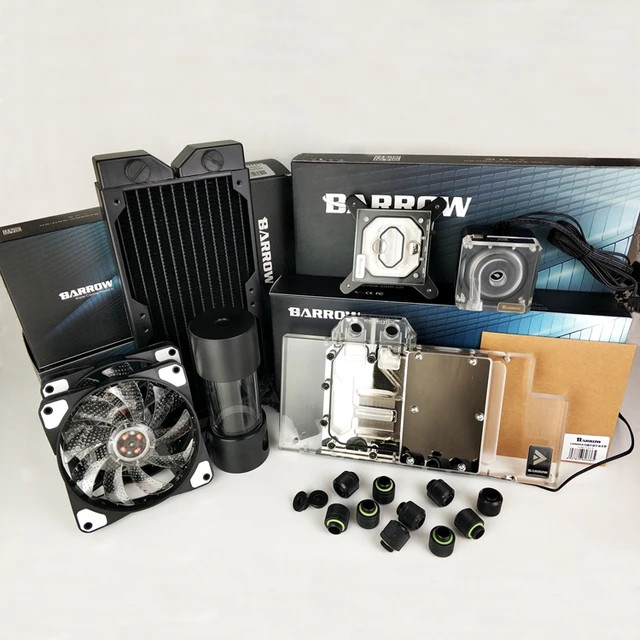 Barrow Water Cooling Kits Hose + Radiator + CPU Block + GPU Block
