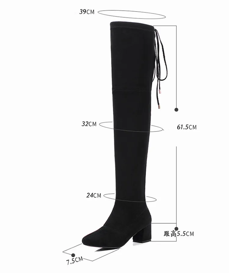 Stiefel Flock Winter 34 Frauen High SchwarzGrau Hohe {zorssar} Leder 2019 Plus Gre 43 Neue Heelber Mode Lang Knie tsCxBQhdr