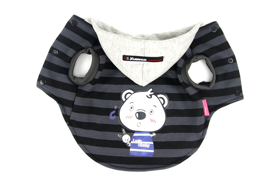 2018 Pet Dog Coat Jacket Autumn&Winter Dog Clothes For Small Medium Dogs Thick Cotton Coat Black Striped Bear Pattern Hoodie XXL 303