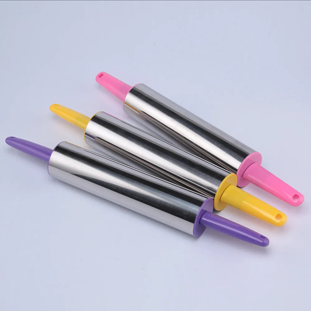 Wholesale stainless steel metal kitchen rolling pin,cheap dough roller