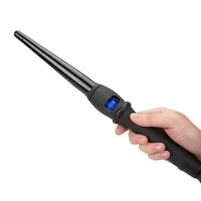 lcd бигуди для волос Ролики Керамическая форма большая груша тепло конические конус щипцы для завивки Tong палочка роликовая волнистая поддержка 110-230 В