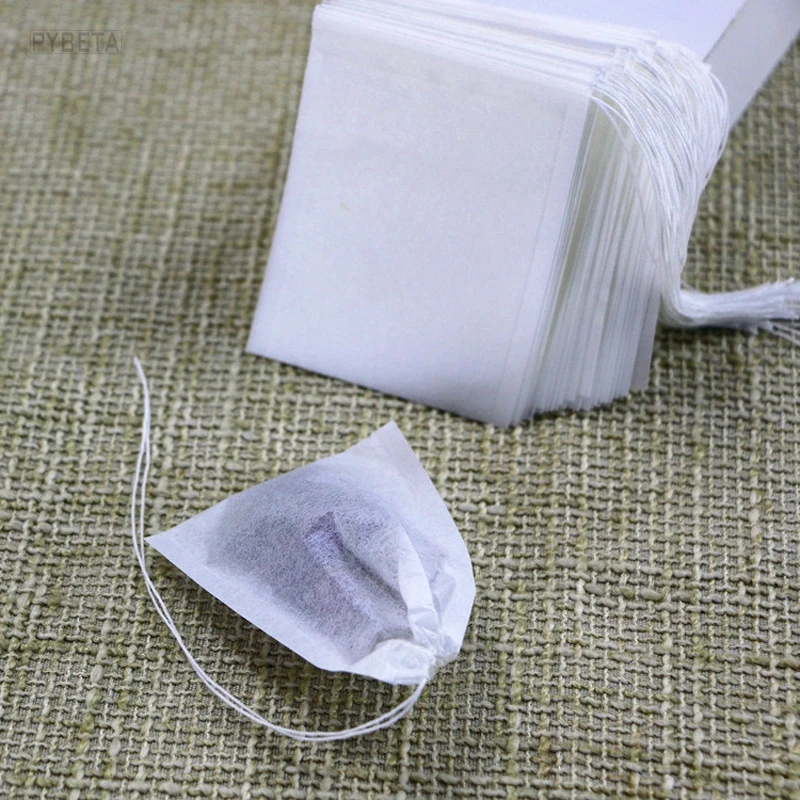 100pcs- 5*6/6*8/6*10cm Disposable Draw String Filter Paper Bags Powder Storage Bag, Filter Paper Teabag for Herb Loose Tea
