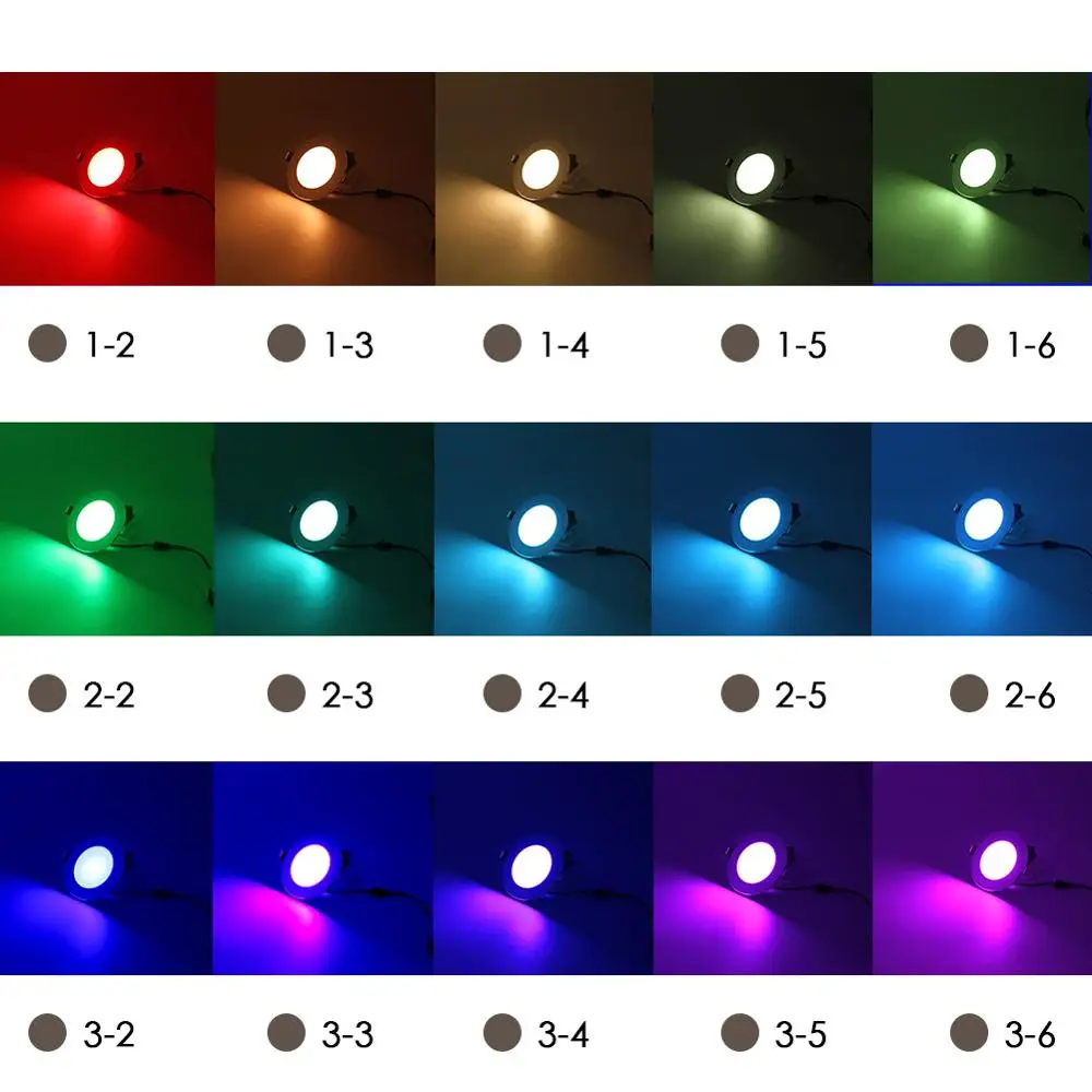 Rgb LED-светильник утопленный потолочный светильник красочный Точечный светильник шарик регулятора Крытый AC 110 220V 240V бар КТВ Гостиная