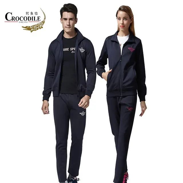 Crocosport Men Women Running Suit Sport Dress Leisure Cardigan Crocosport Men Women Running Suit Sport Dress Leisure Cardigan Two Piece Set Sportswear S