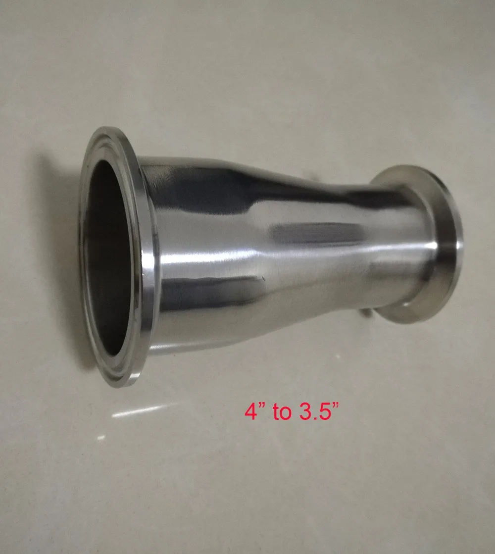 SS304 Material 4'' to 3.5'' Stainless Steel Sanitary Tri Clamp Type Concentric Reducer Pipe