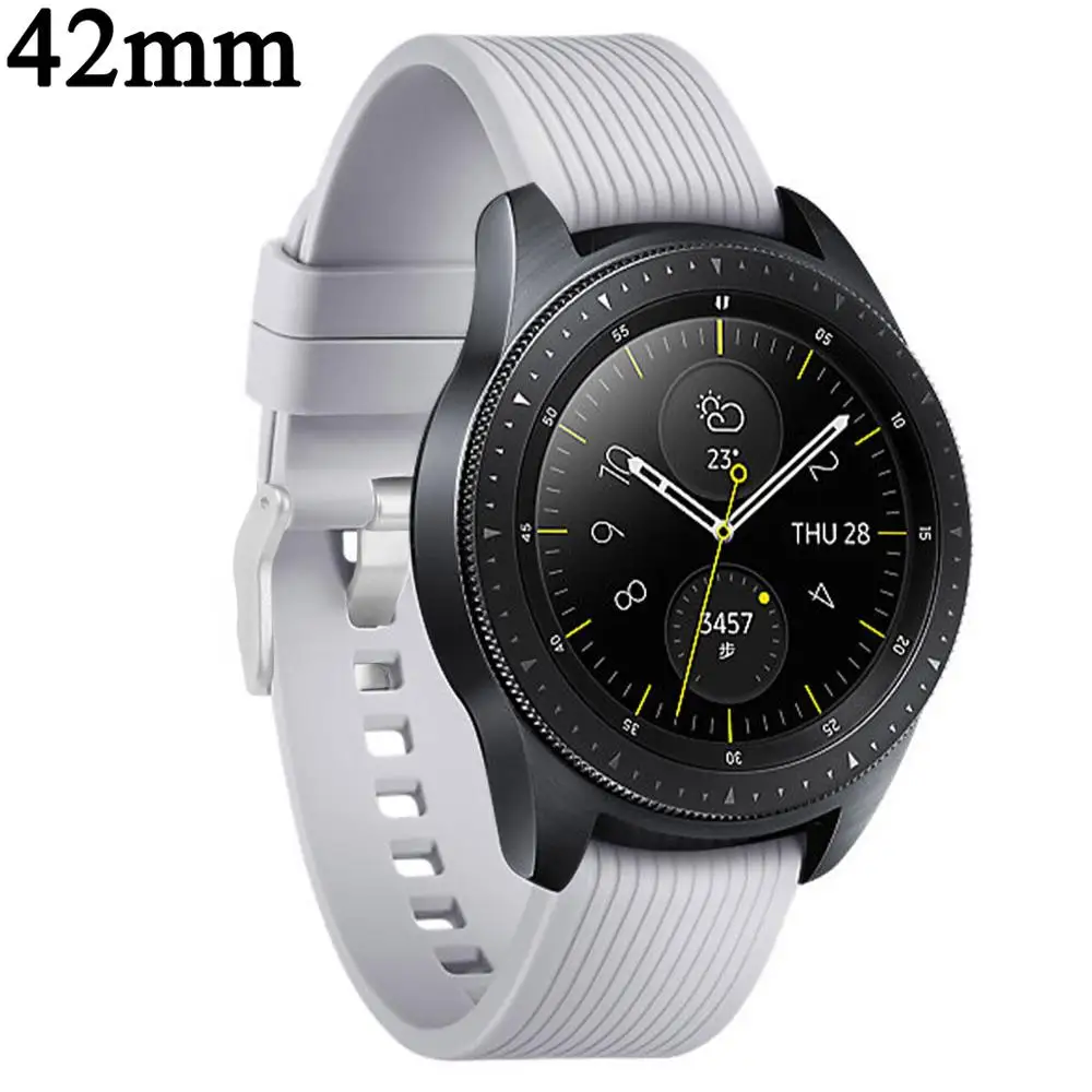 Силиконовый ремешок для часов samsung Galaxy watch 46 мм 42 мм ремешок Активный браслет correa 20 мм 22 мм ремешок аксессуары для умных часов - Цвет ремешка: 42mm gray