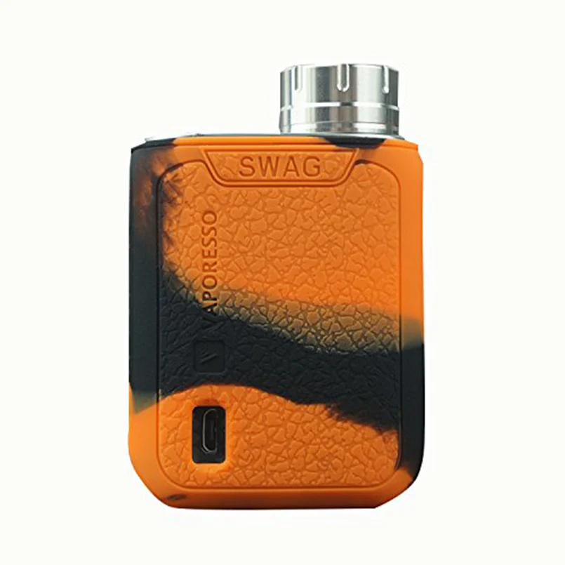 Vaporesso SWAG 80 W силиконовый чехол-рукав и резина, силикон, чехол, наклейка для кожи enclcourse wrap для Vaporesso SWAG Box MOD 80 W - Цвет: black orange