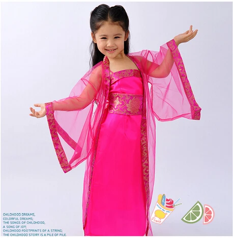 어린이 여자 의상 고대 의상 중국 의류 고대 의류 요정 소녀 드레스 클래식 댄스 의상 공주 로얄